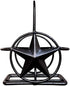Black Rustic Texas Star Salt and Pepper Holder - Country Farmhouse Iron Metal Primitive Kitchen Countertop Holders, Western Style Caddy for Shakers, Table Counter Decor (Salt & Pepper Shaker Holder)