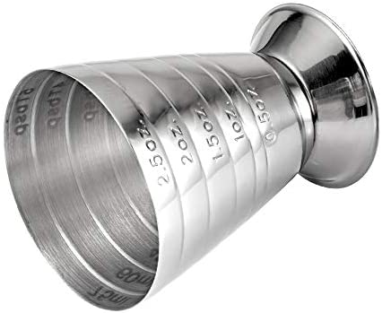 Homestia Measuring Cup Cocktail Jigger Stainless Steel Graduated Cup for Liquid or Dry Mini Espresso Shot Glass Up to 2.5oz, 5Tbsp, 75ml, Silver