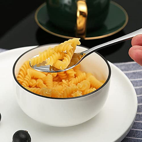 12 Pieces Stainless Steel Kids Silverware Set Children's Safe Flatware Cute Bear Baby and Toddler Spoon and Fork Set Kids Utensils Metal Cutlery Set,6 x Child Forks,6 x Children Tablespoons