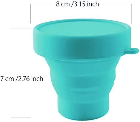 Collapsible Silicone Cup Foldable Sterilizing Cup for Menstrual Cups and Storing Your Diva Cup - Foldable for Travel from LUCKY CLOVER (Sky Blue)
