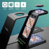 Quezqa Wireless Charging Stand - Fast Wireless Charger - 3 in 1 Charging Station for Apple AirPods Pro 3 2 Apple Watch Ultra 8 7 SE 6 5 4 iPhone 14 Pro Max 14 Plus 13 12 11 Pro Max with QC3.0 Adapter