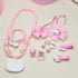 Hello Kitty Jewelry Set, Hello Kitty 12 Pieces Pink Kitty Jewelry- Hello Kitty Necklace, Earring, Bracelet, Hair Accessory, Kitty Cat Ring etc, Pink Hello Kitty Accessories, Birthday Gift for Women.