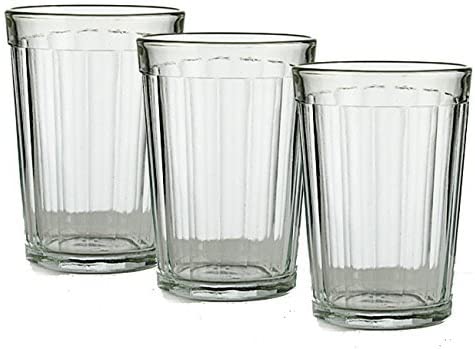 Russian Classic 20-facet Granyonyi Hot Tea Glass 8.5 Oz. fits Metal Holder Podstakannik, Vintage USSR Soviet Era Drinkware, Suitable for Hot & Cold Beverages, Break/Shatter Resistant Set of 2