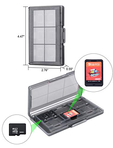 Tennis Racket for Nintendo Switch&Switch OLED Joy-Con, Tendak Grip Sports Game Accessories for Mario Tennis Aces Game with 12 in 1 Game Card Case (2 Pack, Black)