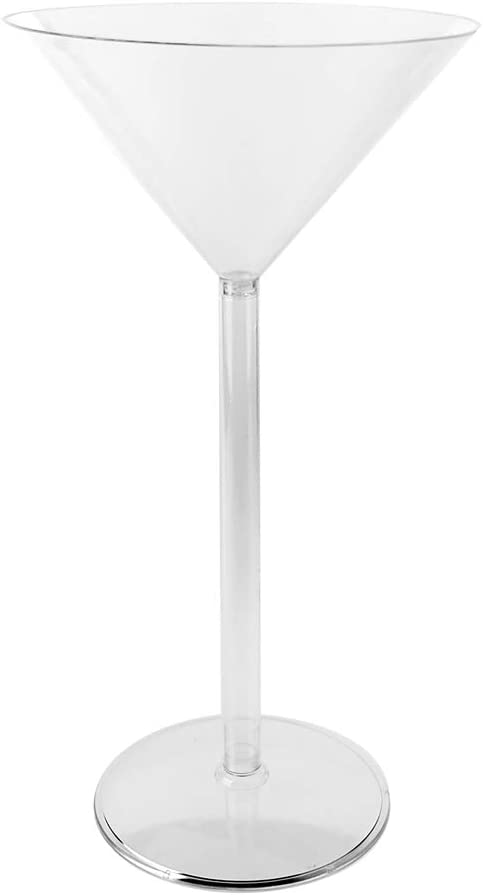 Homeford Plastic Large Martini Glass Disposable Cup, 18-Inch