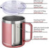 SUNWILL Coffee Mug with Handle, 14oz Insulated Stainless Steel Coffee Travel Mug, Double Wall Vacuum Reusable Coffee Cup with Lid, Rose Gold