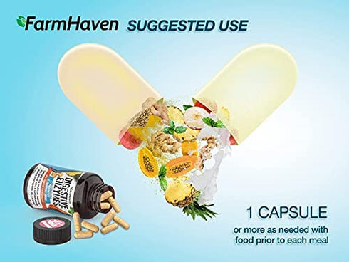 FarmHaven Digestive Enzymes Capsules, Digestion Supplements with Probiotics for Bloating & Bloat Gas Relief, Digest Aid - Enzyme Supplement to Boost Gut Health, Supplements for Digestive Health