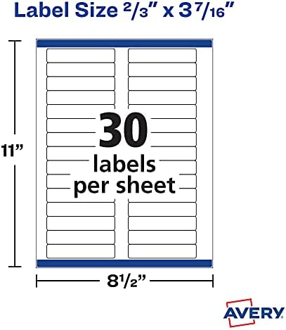 Avery File Folder Labels, 6667 x 3.4375", White, Pack of 150 (08593)