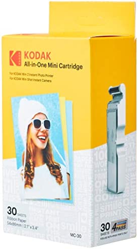 KODAK Mini 2 Photo Printer Cartridge MC All-in-One Paper and Color Ink Cartridge Refill - Compatible with Mini Shot Camera, Mini 2 Printer (Not Original Mini) 30 Pack