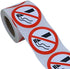 Hybsk No Smoking Logo Warning Stickers 2" Round 300 Total Per Roll (2 inch)