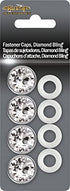 Cruiser Accessories 82730 License Plate Frame Fastener Caps, Diamond Bling, Chrome