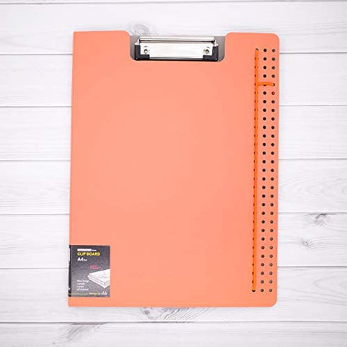 Foldable Clipboard, Enclosed Clipboards Folio,360 Degree Flip Folio Clipfolio,Closing Clipboard Padfolio, Used for Nurse Clipboard and Office Arch Clipboard,Colorful Covered Clipboard. (Orange, Upper)