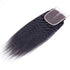 20 Inch Kinky Straight 4x4 Lace Closure 130% Density Brazilian Human Hair 9A Unprocessed Yaki Straight Virgin Hair Lace Front Closure No Bleached Knots Natural Color
