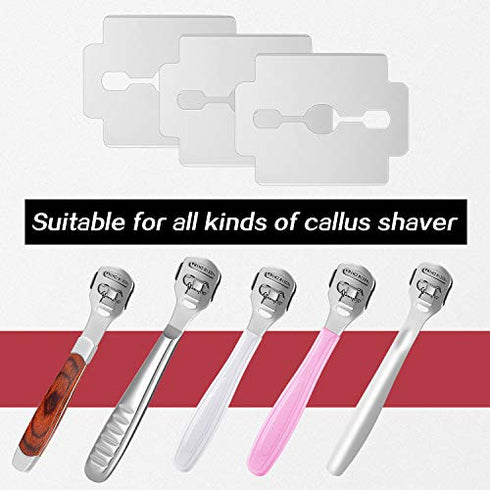 200 Pieces Callus Shaver Replacement Blades Corn Plane Blades Stainless Steel Blades for Removing Callus Foot Care and Pedicure Tools