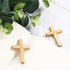 24 Pieces Natural Wooden Cross Wood Cross Pendants Mini Cross Beads for DIY Crafts Jewelry Making (Wood Color)