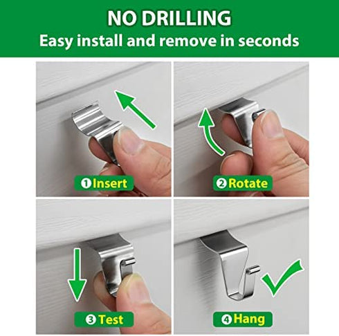 Vinyl Siding Hooks (20 Pack), Heavy Duty Stainless Steel Vinyl Siding Hangers, Low Profile No Hole Siding Clips for Hanging Lights Wreath Decorations Outdoor