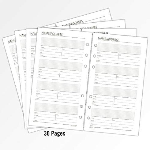 AT-A-GLANCE Day Runner Telephone and Address Pages, Refill, Loose-Leaf, Undated, for Planner, 3-3/4" x 6-3/4", Size 3, 30 Sheets/Pack (013-230)
