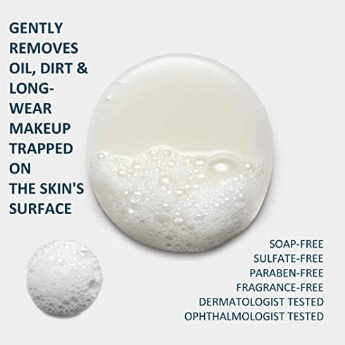 RoC Retinol Correxion Deep Wrinkle Serum Facial Cleanser with Niacinamide for Anti-Aging and Fine Lines, Long-Wear Makeup Remover, Fragrance Free Skin Care, Opthalmologist Tested, 6.0 fl oz