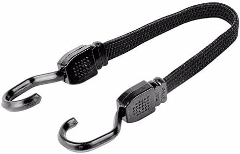 Wideskall® 2 Pieces 24" inch Flat Bungee Cords with Hooks Black