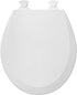 BEMIS 500EC 390 Toilet Seat with Easy Clean & Change Hinges, ROUND, Durable Enameled Wood, Cotton White