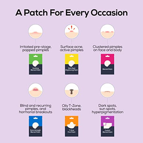 HANHOO - DermaFix Blemish Custom Patch | Designed for Cluster Acne and Wound Treatment - Reduce Blemishes and Heal Open Wounds - Hydrocolloid Skin Protection (2 Patch Count)