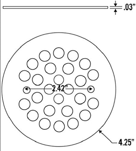 4-1/4" Round Shower Grate Drain Strainer Replacement Cover Oil Rubbed Bronze + Machine and Tapping Screws