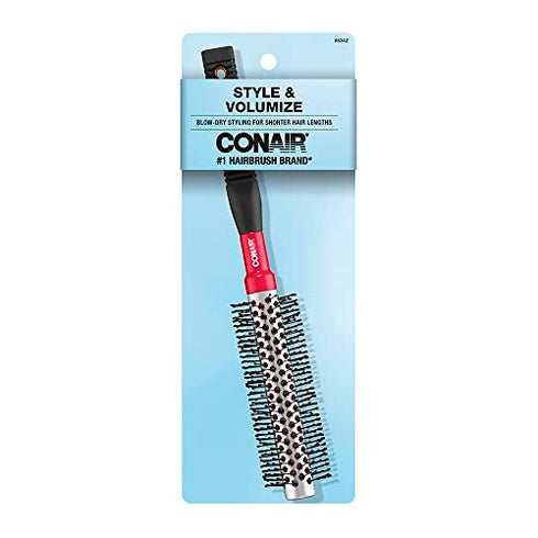 Conair Style & Volumize Metal Round Brush for Blow-Drying, Hairbrush for Short Hair Length, Color May Vary, 1 Count