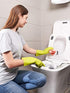 wahoo PVC Dishwashing Cleaning Gloves, Skin-Friendly, Reusable Kitchen Gloves with Cotton Flocked Liner, Non-Slip, Large