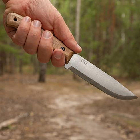 BPS Knives Adventurer - Bushcraft Knife - Fixed-Blade Carbon Steel Knife with Leather Sheath and Firestarter - Outdoor Full Tang Knife - Camping Knives - Survival Tactical Camp Knife - Utility Knife