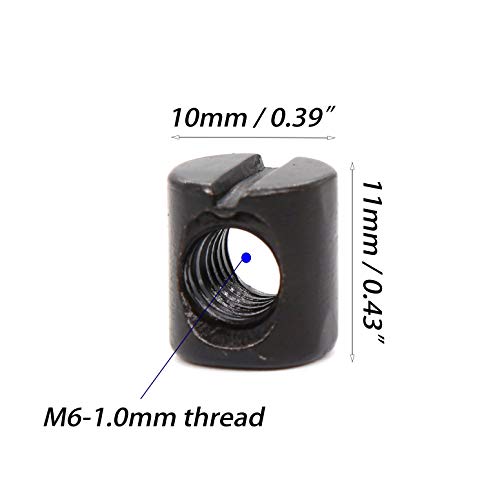 cSeao 10-Pack M6 100mm Black Socket Cap Screws Barrel Nuts Set for Furniture Crib Chairs Bunk Bed (M6x100mm)