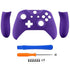 eXtremeRate Soft Touch Purple Faceplate Cover, Front Housing Shell,Soft Grip Back Panels for Xbox One X & One S Controller Model 1708