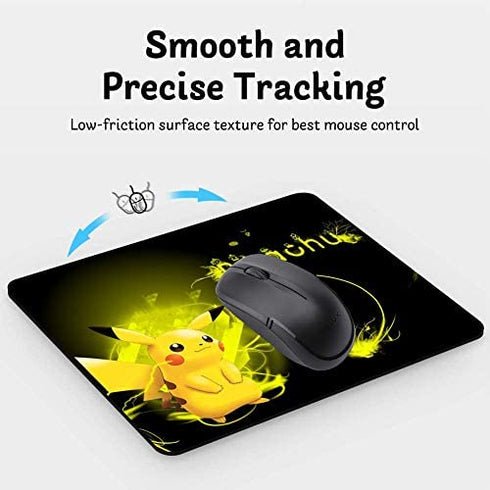 Gaming Mouse Pad Pikachu, Game Computer Mousepad for Laptop and Desktop, Cute Funny Mouse Mat for Kid and Office Gift