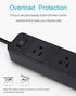 2 Prong Power Strip, Surge Protector 2 Prong with 3AC Outlets and 4 USB Charging Ports, 6.6ft Long 2 Prong to 3 Prong Extension Cord for Smartphone Home Office Desktop, Black