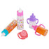 fash n kolor®, My Sweet Baby Disappearing Doll Feeding Set | Baby Care 4 Piece Doll Feeding Set for Toy Stroller | 2 Milk & Juice Bottles with Toy Pacifier for Baby Doll,