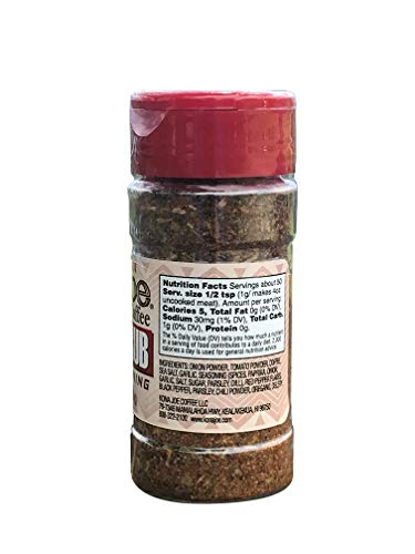 Kona Joe Coffee Rub Food Seasoning, All Natural Spices for Grilling and Seasoning Seafood, Beef or Chicken (1.7 oz)