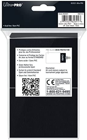 Ultra Pro Deck Protector Sleeves for Standard Size Cards | Black | 100-Count