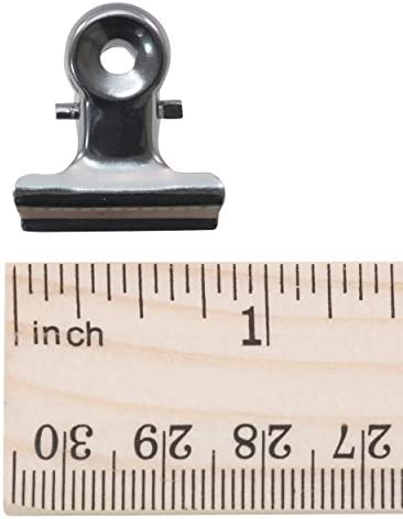 Tim Holtz Idea-ology Hinge Clips, Antique Satin Nickel Finish, Pack of 15 Miniature Metal Bulldog Clips, 7/8 x 7/8 Inch, TH92692