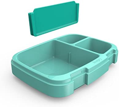 Bentgo Fresh Tray (Aqua) with Transparent Cover - Reusable, BPA-Free, 4-Compartment Meal Prep Container with Built-In Portion Control for Healthy At-Home Meals and On-the-Go Lunches