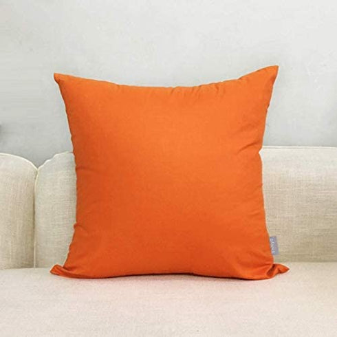 4-Pack 100% Cotton Comfortable Solid Decorative Throw Pillow Case,Thmyo Square Cushion Cover Pillowcase Sublimation Blank Pillow Covers Halloween DIY Throw Pillowcase(18x18 inch/ 45x45cm,Orange)