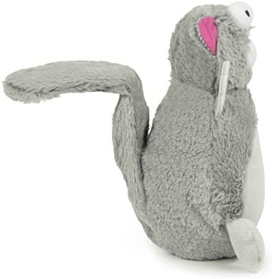 goDog Action Plush Squirrel Animated Squeaky Dog Toy, Chew Guard Technology - Gray, One Size