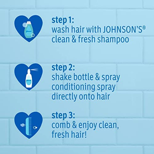 Johnson's Baby Clean Fresh TearFree Children's Shampoo Body Wash Paraben Sulfate DyeFree Formula is Hypoallergenic Gentle on Toddler's Sensitive Skin FreshBoost Fragrance, Sulfate-Free, 13.6 Fl Oz