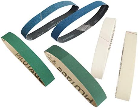 Tonmp 18 PCS Knife Sharpener Sanding Belts, 3/4 x 12 Inch Replacement Sander Belt Kit for Work Sharp Knife Ken Onion Edition Sharpener Tool (18 Pack)