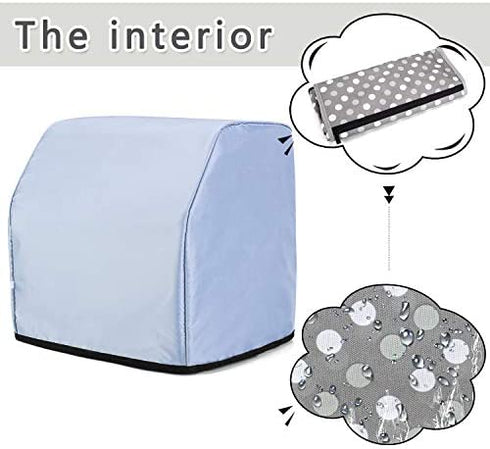 Luxja Serger Machine Cover with Storage Pockets, Serger Cover for Most Standard Sergers, Overlock Machine Cover (Compatible with Singer and Brother Serger Machine), Gray Dots