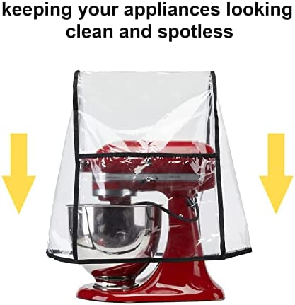 Kitchen Stand Mixer Cover,Kitchen Aid Mixer Cover Compatible With Kitchenaid Hamilton Mixers,Kitchen Aid Mixer Accessories Fits All Tilt Head & Bowl Lift Compatible 5-8 Quart Models.Clear Mixer Cover