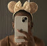 CLGIFT Beige Minnie Ears, Ivory Cream Minnie Ears, Silver White Minnie Ears, Mouse Ears,Classic Silver Mickey Ears (Rose Gold)