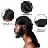 Black Silky Durag Pack - SupGene 4Pcs Black Silk Durag for Men Women with Silky Wave Cap, Satin Headwraps Set