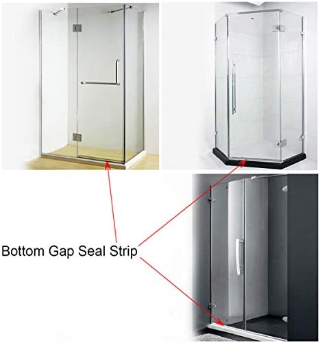 Cozylkx Frameless Shower Door Bottom Seal with Drip Rail 3/8" Thick Glass 27.5" Long Sweep - Glass Door Seal Strip Stop Shower Leaks