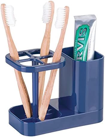 iDesign InterDesign Bathroom Toothbrush and Toothpaste Stand/Holder and Medicine Cabinet Organizer, Navy Med+ Dental Center