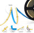 BTF-LIGHTING FCOB COB Flexible High Density Uniform Light LED Strip 10W/m 16.4FT DC24V Warm White 3000K CRI 90+ 8mm Width Dimmable LED Ribbon for Bedroom Kitchen Home Indoor Decoration