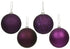 18ct Purple Plum 4-Finish Shatterproof Christmas Ball Ornaments 1.25" (30mm)